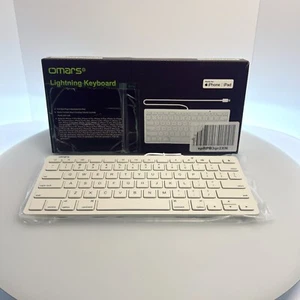 Omars MFI Certified iPad Wired Keyboard Plug-On-Go Keyboard with 8-pin Lightning - Photo 1/24