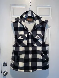 Men's Vest Trail Crest black Plaid Zip Up Outdoor Sleeveless vest Size M - Picture 1 of 5