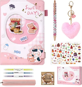 Cute Journal Kit for Girls Cute Stuff, Birthday Gifts for Teen Girls, Kawaii Jou - Picture 1 of 14
