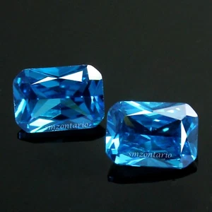 Certified Natural Brazil Blue Aquamarine 5x3 MM Emerald Cut Pair Gemstone OR02 - Picture 1 of 5