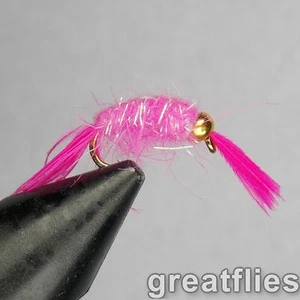 1 dozen (12) - Scud - PINK - Bead Head - Picture 1 of 1
