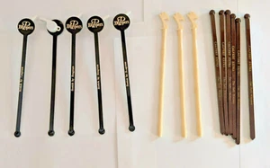 14 vintage swizzle sticks 100 Pipers Whistle, Segrams 7 Bamboo. Calvert Whiskey - Picture 1 of 4