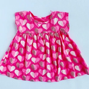 G02-Gap, 18-24M, s/s cotton knit tee shirt (18-24 Months,Pink Metallic Hearts) - Picture 1 of 2