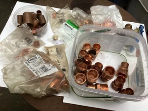 Lot Of Copper Fittings Oilburner Male Female Thread Plus Some Brass, 6lbs + - Picture 1 of 15