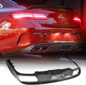REAL CARBON Rear Bumper Diffuser Lip For Benz E Class C238 A238 E300 E400 16-18 - Foto 1 di 15