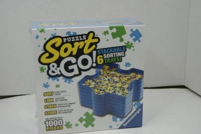 Quebra-cabeça Ravensburger Sort & Go 6 bandejas de classificação empilháveis comporta até 1000 - Imagem 1 de 4