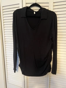 Cato Fashions schwarz Kragen Langarm V-Ausschnitt Shirt Größe Large - Bild 1 von 3