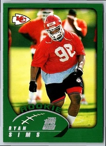 2002 Topps Ryan Sims #329 Kansas City Chiefs Football Card - Picture 1 of 2