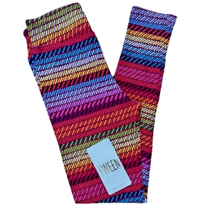 NEW Lularoe Leggings Tween (sz 00-0) Womens Girls Striped Geometric Buttery Soft - Picture 1 of 15