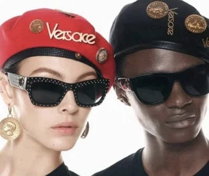 VErSaCE Sunglasses AUTHENTIC Black Gold 4358 Cat Eye Irregular Ve4358 Studs - Picture 1 of 17