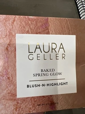 LAURA GELLER Blush-N-Highlight BAKED SPRING GLOW Pink buttercream French Rose - Image 1 of 4