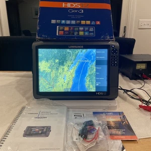 Lowrance HDS 12 Gen 3 Depth Finder With Sun Cover And Mount Tested And Working - Picture 1 of 12