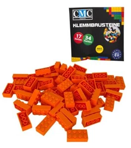 100 Klemmbausteine Hell Orange  Bausteine 2x4 Noppen Basic Bricks 8er Steine NEU - Bild 1 von 1