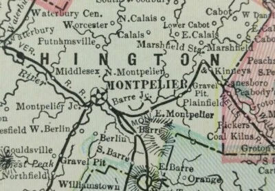 Mapa VERMONT 1901 11"x14" Antiguo Antiguo Original Barra Montpelier Newport Foto 1 de 4