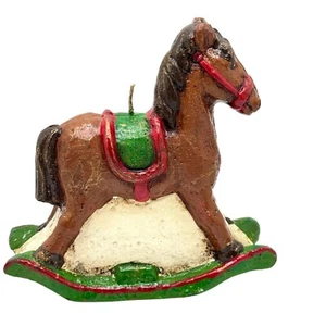 Villeroy & Boch Vtg Rocking Horse Candle Brown/Green 6" Tall Handpainted NOS - Picture 1 of 8