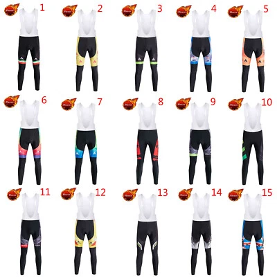 Miloto Winter Fleece Cycling Bib Tights Men's Padded Cycle Long Bib Pants S-5XL - Image 1 of 4