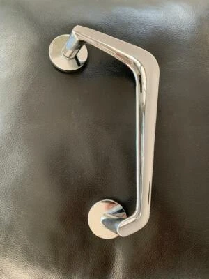 Maniglia in ottone cromato brass vintage anni 50/60 porta door handle midcentury - Immagine 1 di 2