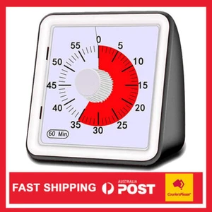 Visual Timer 60 Minute Kids Desk Countdown Clock Home Kitchen Time Tool Black - Picture 1 of 7