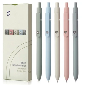 Gel Pens 5pcs 0.5mm Quick Dry Black Ink Fine Point Smooth Writing Pens High-E... - Picture 1 of 9