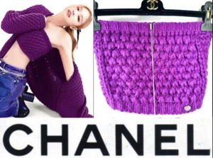 5K NEW Chanel 2022 Jennie Sweater Crop Top 34 36 38 2 4 6 Shirt jacket S XS M L - Picture 1 of 24
