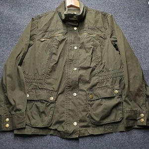 Old Navy Utility Jacke Damen XL olivgrün durchgehender Reißverschluss/Druckknopf Baumwolle Outdoor  - Bild 1 von 12