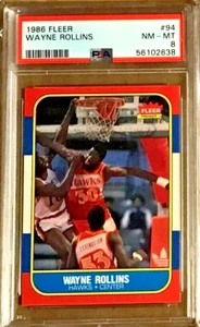 1986 FLEER PSA 8 WAYNE ROLLINS Basketball Card - Picture 1 of 2
