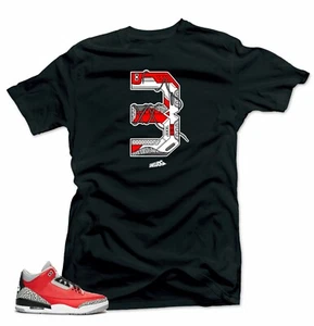 Shirt to Match Jordan Retro 3 "Red Cement" All Star 2020- Snelos 3 Tee - Picture 1 of 8
