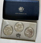 1983 US Neuwertig Los Angeles Olympische Spiele Silberdollar 90 % Silber 3er-Set, D, S