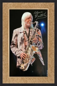 Edgar Winter Signed Autographed Custom Framed  GREAT PHOTO  FREE SHIPPING - Picture 1 of 3