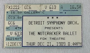 1989 12/21 THE NUTCRACKER BALLET Ticket - Detroit Symphony Orchestra - Bild 1 von 1