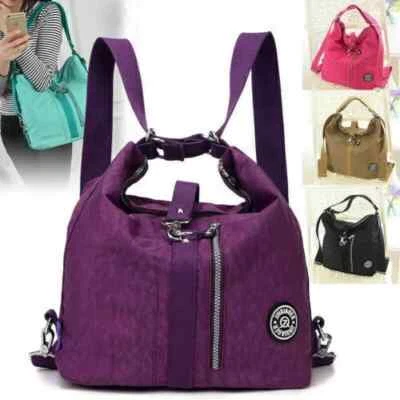 NEU 2 in 1 Damen Rucksack Umhängetasche Schultertasche Handtasche Nylon Sommer - Bild 1 von 4