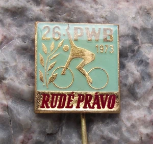 1973 WBP International Bicycle Peace Bike Race Rude Pravo Cycle PBW Pin Badge - Picture 1 of 5