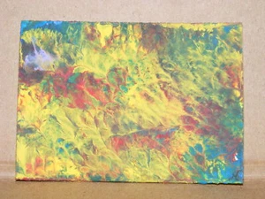 ACEO Original Art Trading Card Acrylic Abstract Painting by NuoVo (#47) - Picture 1 of 2