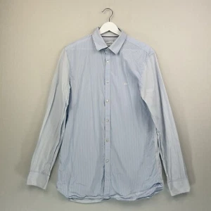 Lacoste Shirt Mens US 15 3/4 Blue Regular Fit Long Sleeve Button Up 100% Cotton - Picture 1 of 9
