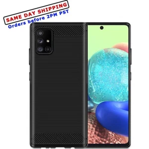 Funda TPU suave delgada de fibra de carbono para teléfono inteligente Samsung Galaxy A71 4G SM-A715F/DS - Imagen 1 de 1