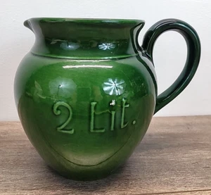 Williams Sonoma Lyon Pitcher 2 LT Dark Green Italy Discontinued 2007 - Picture 1 of 18