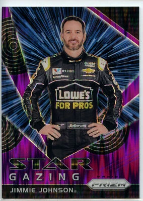 2018 Panini Prizm Racing NASCAR Star Gazing PURPLE FLASH #65 Jimmie Johnson - Image 1 of 2