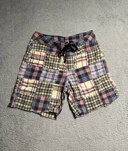 J Crew Board Shorts Mens Adult 30 Patch Work Plaid Unlined Swim Trunk - Picture 1 of 11