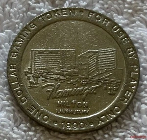 1990 FLAMINGO HILTON $1 Gaming Token Slot Obsolete Laughlin Nevada* - Picture 1 of 2