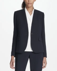 DKNY business essentials single breasted navy blazer suit coat minimalist - Picture 1 of 11