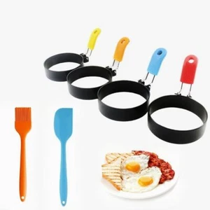 Spiegeleiform für Bratpfanne Egg Ring Rund 4 Stück Ei Ring Eierringe Edelstah... - Bild 1 von 8