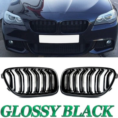 For BMW F10 M5 style 535i 550i 528i 10-16 Front Hood Kidney Grille Gloss Black - Изображение 1 из 4