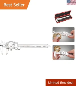 Robust Stainless Steel Dial Caliper - 0-6" Range, White Face - Picture 1 of 8