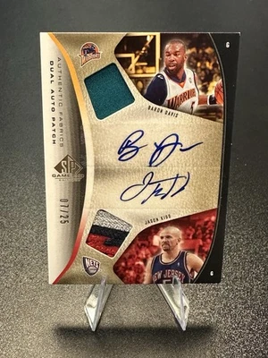 2006-07 SP Game Used Baron Davis Jason Kidd Dual Auto Patch #/25 Nets/Warriors - Image 1 of 4
