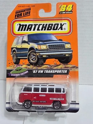 VW TRANSPORTER '67 FURGONETA DE CIENCIA FICCIÓN ROJO BLANCO #64 CAJA DE CERILLAS DIECAST 1998 Foto 1 de 4
