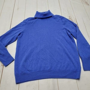 Pure Collection 100% cashmere turtleneck sweater pullover blue 16 - Picture 1 of 6