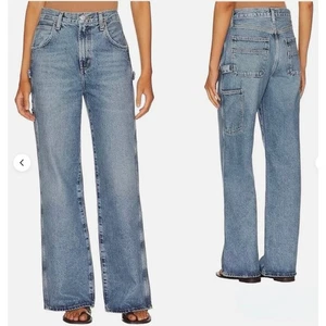 AGOLDE JEANS DAMEN 32 HELLE WASCHUNG CARPENTER GERADES BEIN NEU MIT ETIKETT - Bild 1 von 9