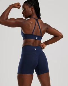 Best Define 2.0 nahtlose Scrunch 4"-Damenshorts in Saphirblau Größe L neu mit Etikett - Bild 1 von 8