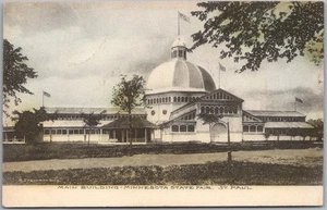 Vintage 1910s MINNESOTA STATE FAIR  Postcard "Main Building" Albertype / UNUSED - Picture 1 of 2
