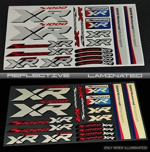 Reflektierende Motorrad Aufkleber stickers für BMW S1000XR Laminiert Weiß - Picture 1 of 9